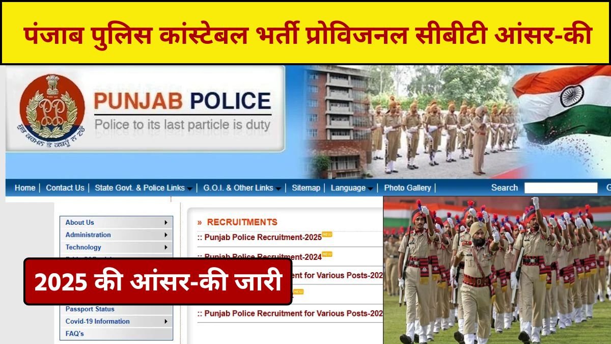 Punjab Police Constable 2025 Answer Key